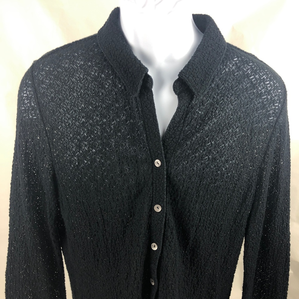 J Jill Large Blouse Black Long Sleeve